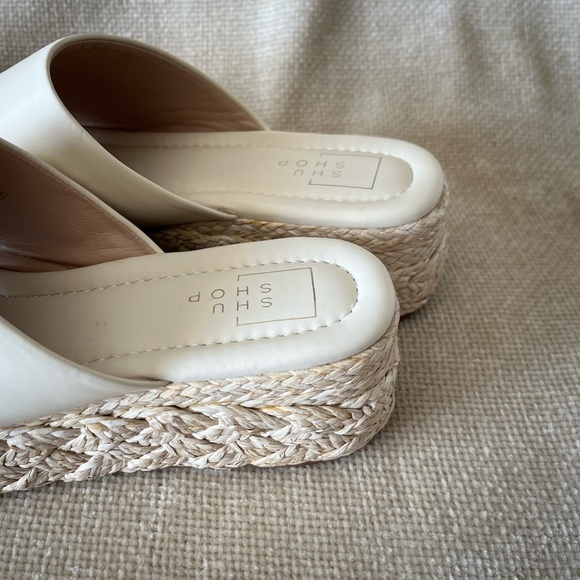 Shu Shop Beige Lizzie Slip On Wedge Espadrilles Size 8 - Picture 8 of 10